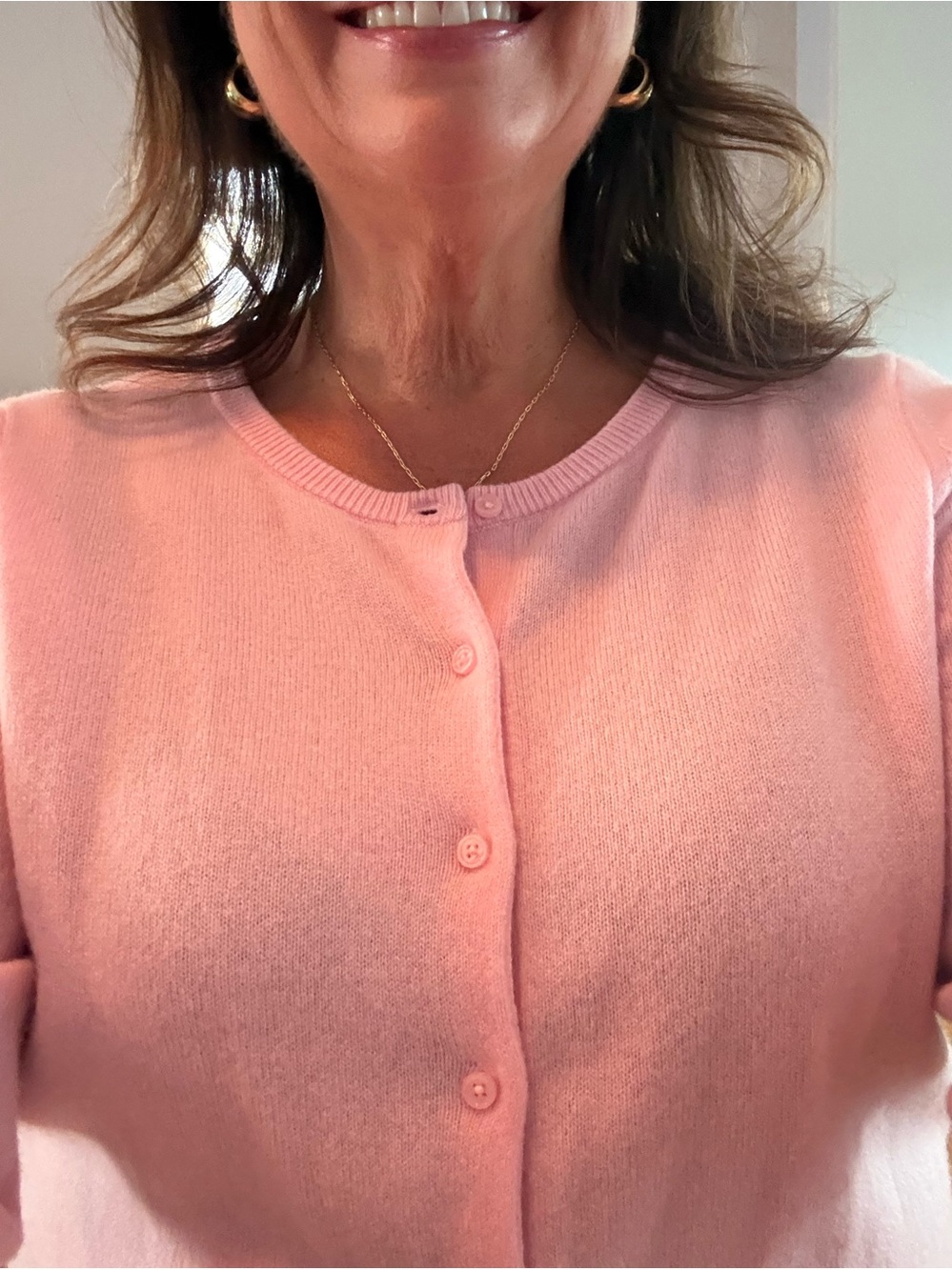 Anthropologie Soft Pink Button-Front Cardigan